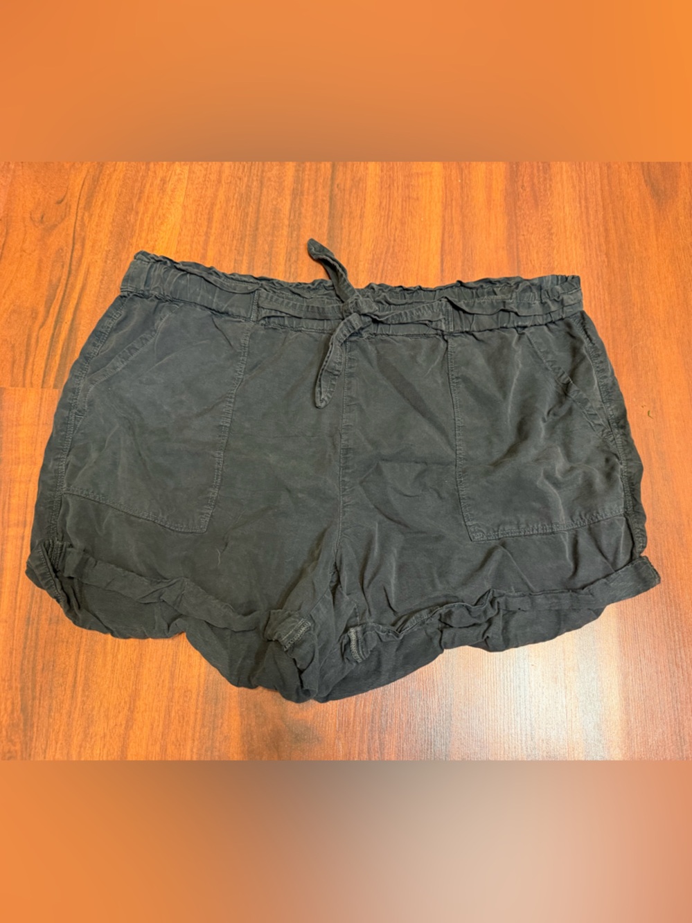 Casual Elastic Waist dark gray Shorts